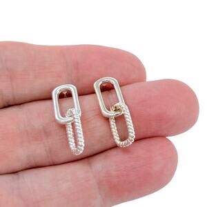 Estate EVRY Silver-Tone Paperclip Link Drop Earrings